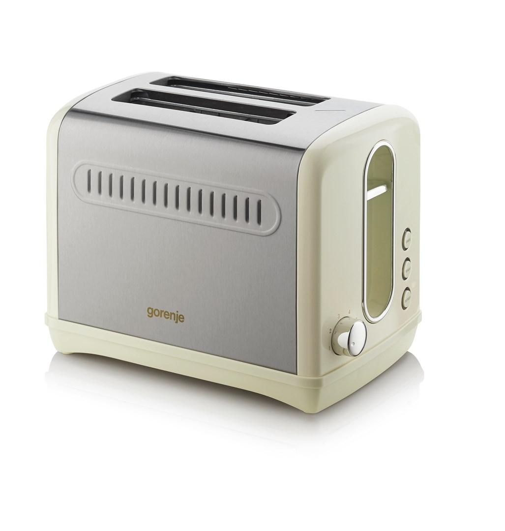 Brødrister 2 skiver Gorenje T1100CLI – 1.100 W, champagne billede