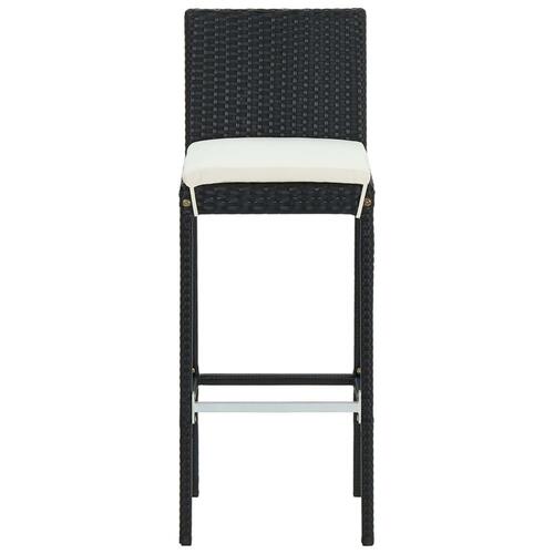 Udendørs barsæt 9 dele med cremefarvede hynder polyrattan