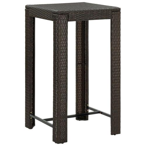 Udendørs barsæt 5 dele med armlæn polyrattan brun