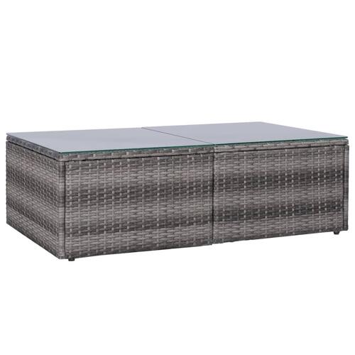 Loungesæt til haven 10 dele med hynder polyrattan grå