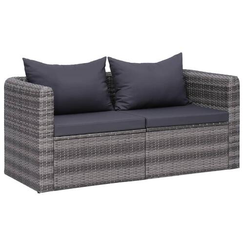 Loungesæt til haven 10 dele med hynder polyrattan grå