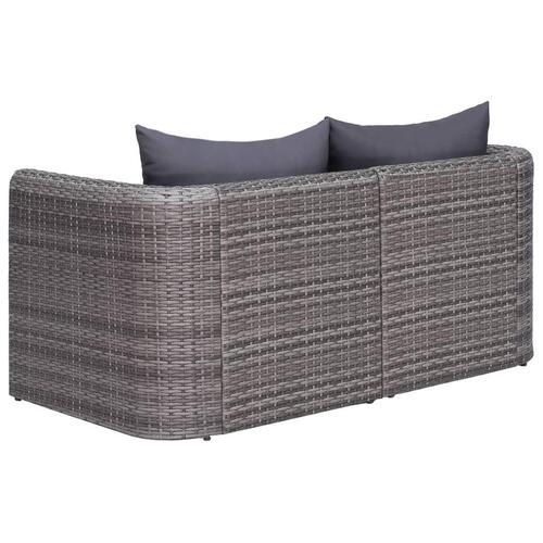 Loungesæt til haven 10 dele med hynder polyrattan grå