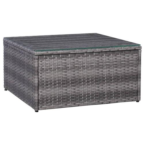 Loungesæt til haven 7 dele med hynder polyrattan grå