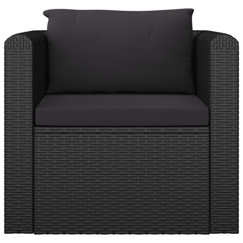 Loungesæt til haven 10 dele med hynder polyrattan sort