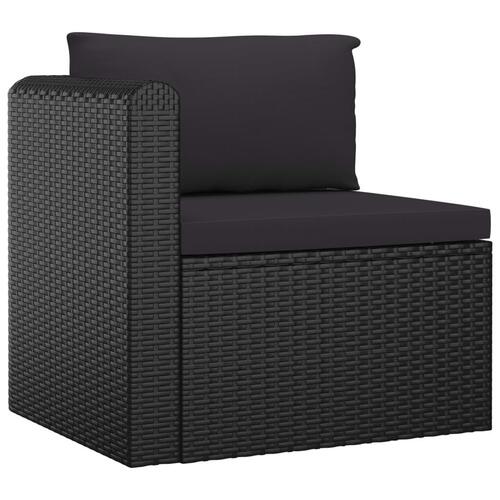 Loungesæt til haven 11 dele med hynder polyrattan sort