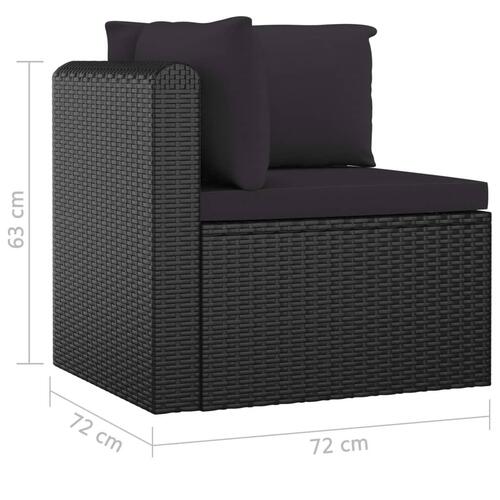 Loungesæt til haven 11 dele med hynder polyrattan sort