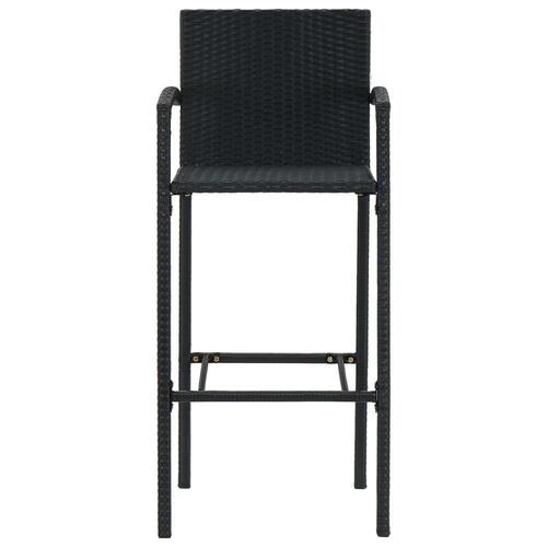 Udendørs barsæt 5 dele med armlæn polyrattan sort