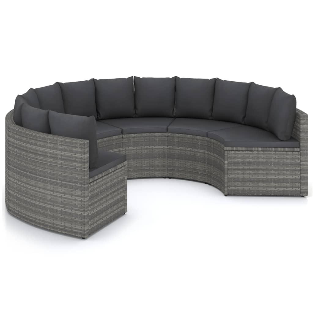Sofasæt til haven 6 dele med hynder polyrattan grå billede