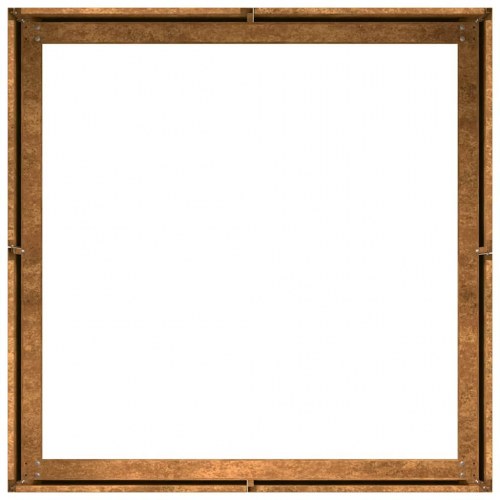 Plantekasse i cortenstål - rustfarvet 80 × 80 × 30 cm, åben bund