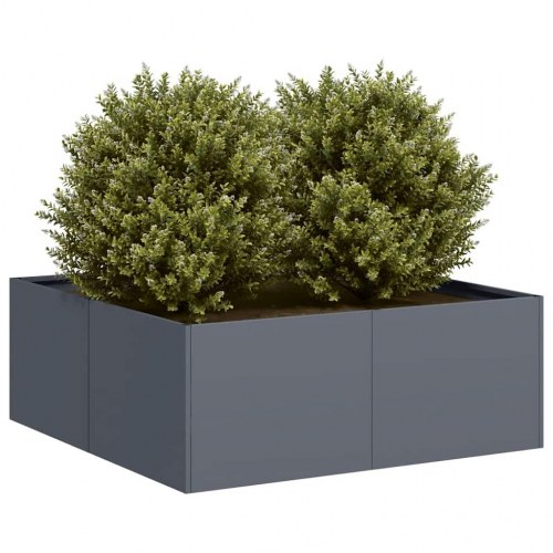 Plantekasse i stål 80 × 80 × 30 cm - antracitgrå