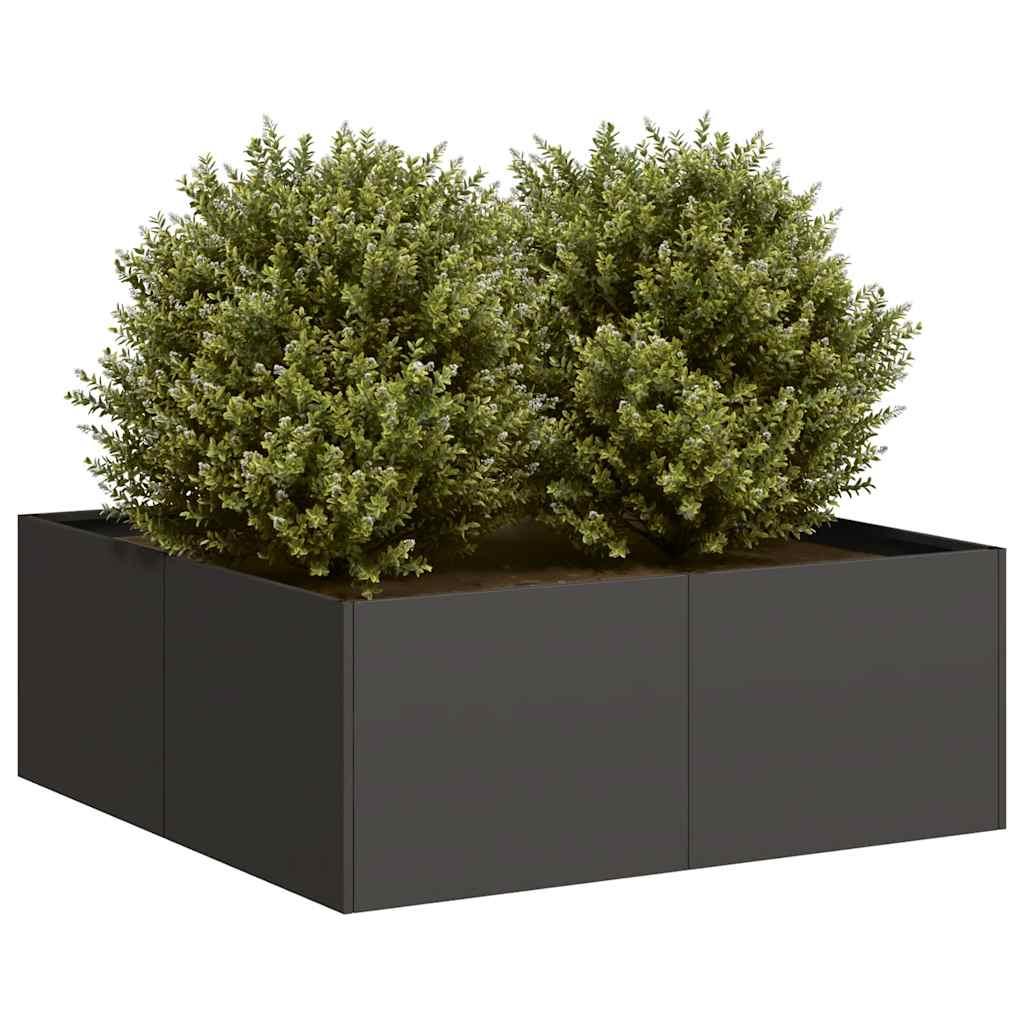 Plantekasse 80x80x30 cm stål sort billede