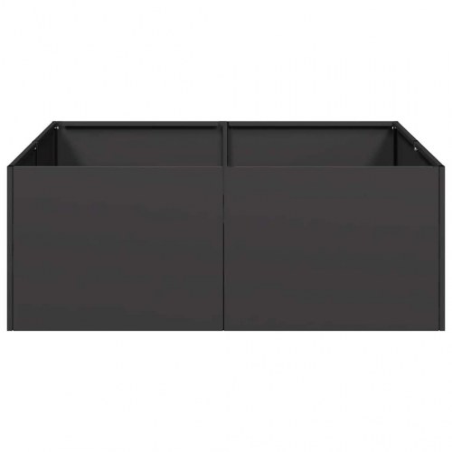 Plantekasse i stål 80 × 80 × 30 cm - sort højbed til have og terrasse