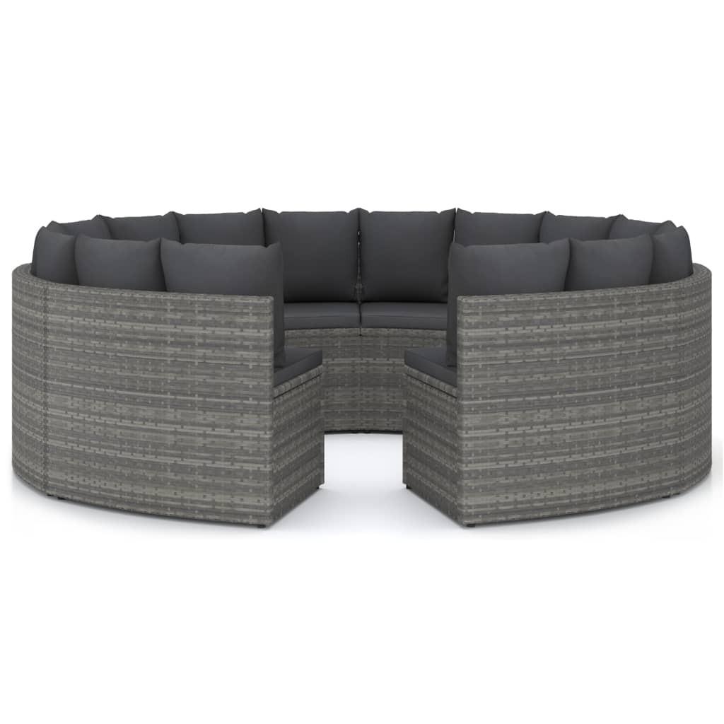 Sofasæt til haven 8 dele med hynder polyrattan grå billede