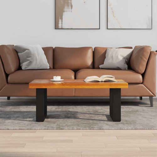 Sofabord i massivt teaktræ og plastik 100 x 50 cm