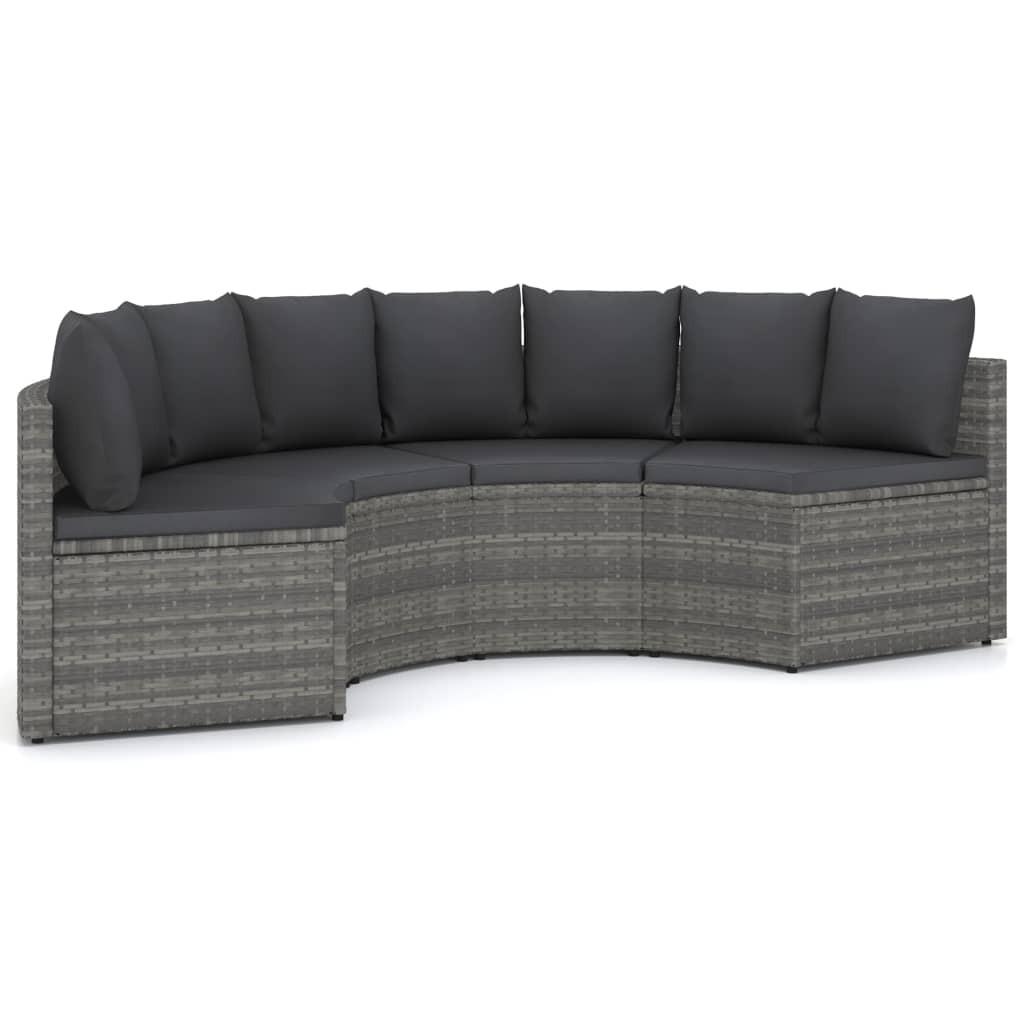 Sofasæt til haven 4 dele med hynder polyrattan grå billede