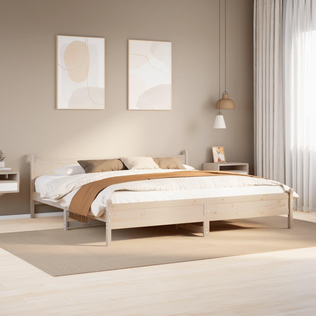 Sengeramme uden madras 180x200 cm massivt fyrretræ billede
