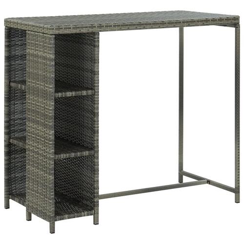 Havebarsæt 5 dele med hynder polyrattan grå