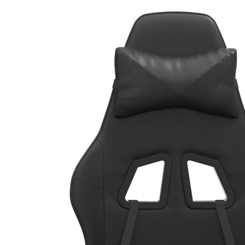 Drejelig gamingstol i kunstlæder - sort, højdejusterbar med massagepude