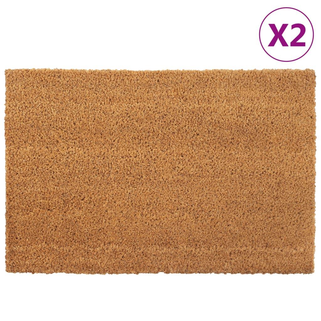 Dørmåtter 2 stk. 40x60 cm tuftet coir naturfarvet billede