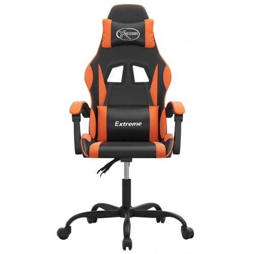 Gamingstol i kunstlæder - sort/orange