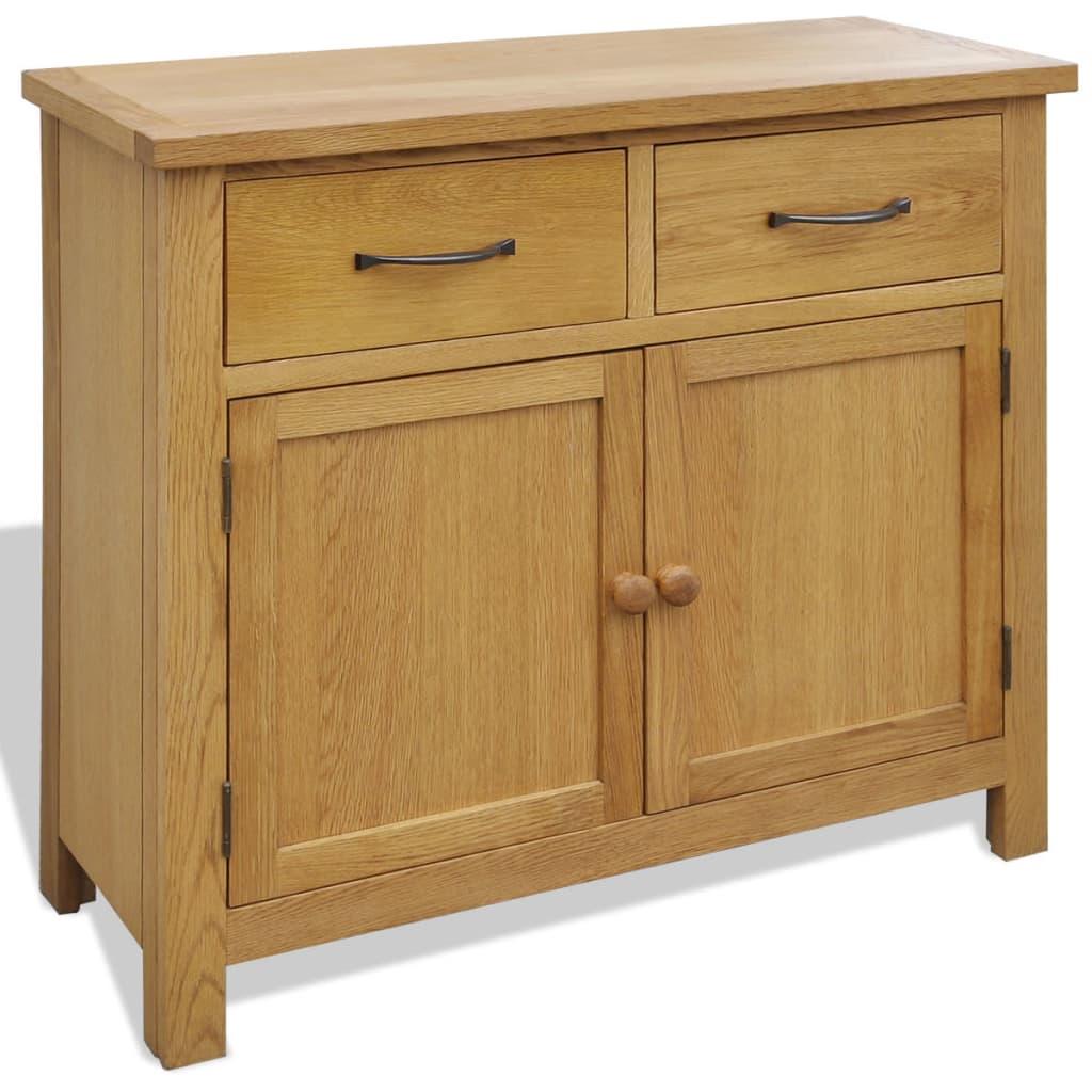Skænk 90x33,5x83 cm massivt egetræ billede