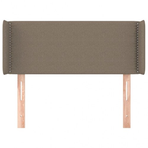 Sengegavl med kanter 83x16x78/128 cm stof gråbrun