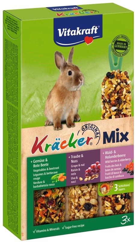 Gnaversnacks Vitakraft Kracker Mix – skovbær, valnød og grøntsager – kanin – 3 stk billede