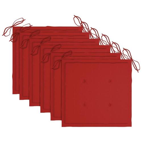 Foldbare havestole 6 stk. med hynder massivt akacietræ