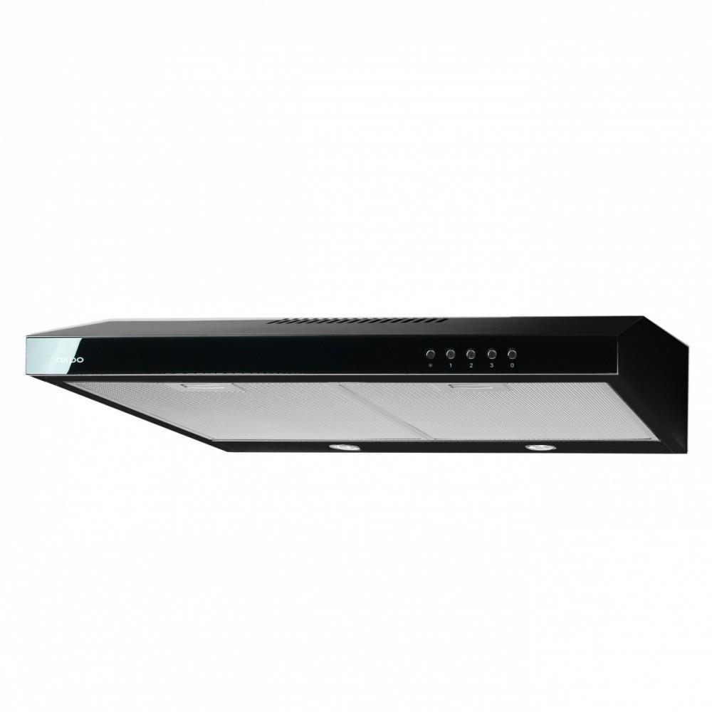 Akpo WK-7 K Glass 60 emhætte til underskab 60 cm med LED og recirkulation/aftræk - sort