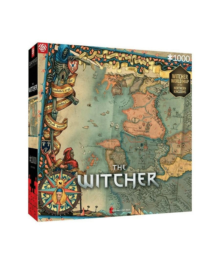 Puslespil 1000 brikker – The Witcher Verdenskort over De Nordlige Riger – Cenega billede