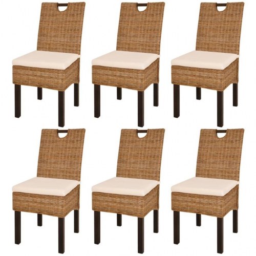 Spisebordsstole 6 stk. Kubu-rattan mangotræ