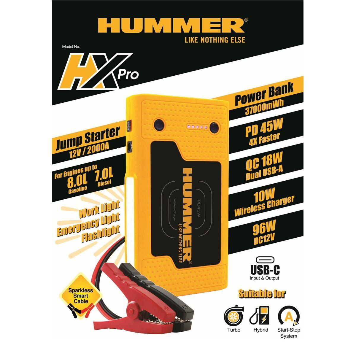 Hummer HX Pro starthjÃ¦lp 12 V - powerbank m. LED