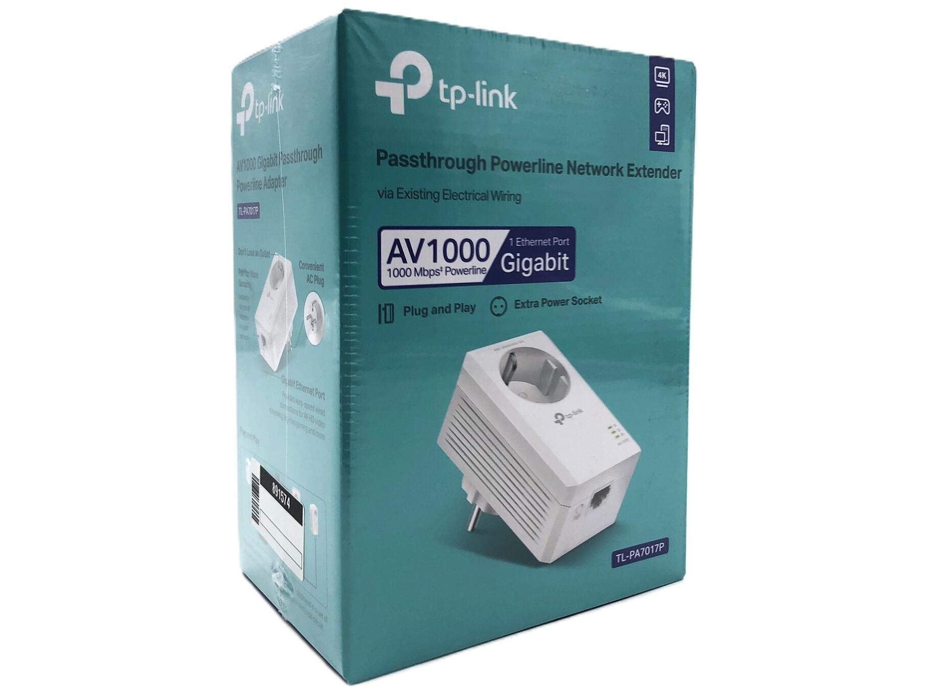 Powerline adapter TP-Link TL-PA7017P AV1000 med gennembrud og gigabit
