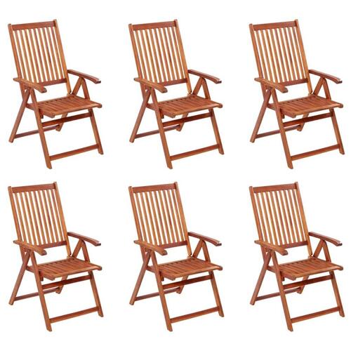 Foldbare havestole 6 stk. massivt akacietræ