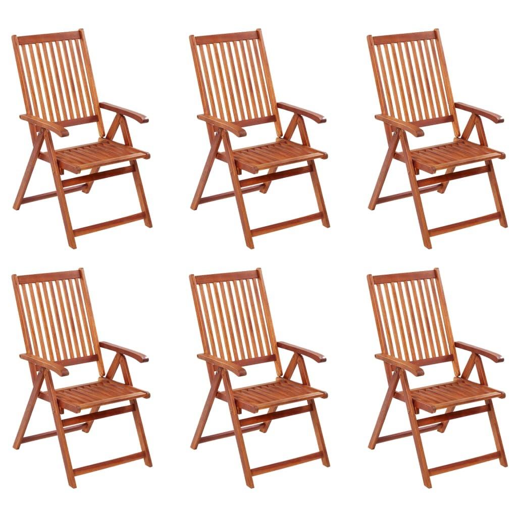 Foldbare havestole 6 stk. massivt akacietræ
