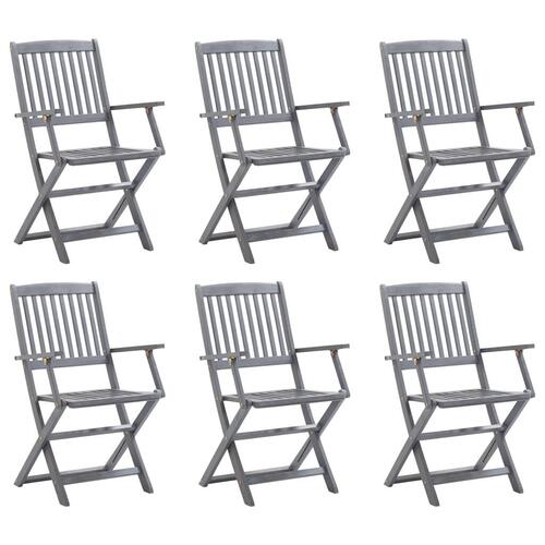 Foldbare havestole 6 stk. massivt akacietræ