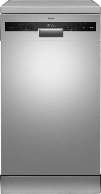 Opvaskemaskine smal Amica DFM44C7EOQSH – 45 cm, sølv, klasse C billede
