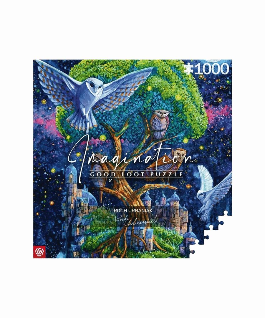 Puslespil 1000 brikker – Good Loot Imagination: Roch Urbaniak Owl Island billede