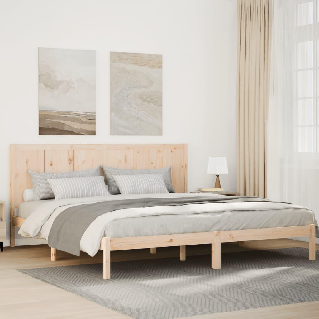 Ekstra lang sengeramme uden madras 200x210 cm massivt træ billede