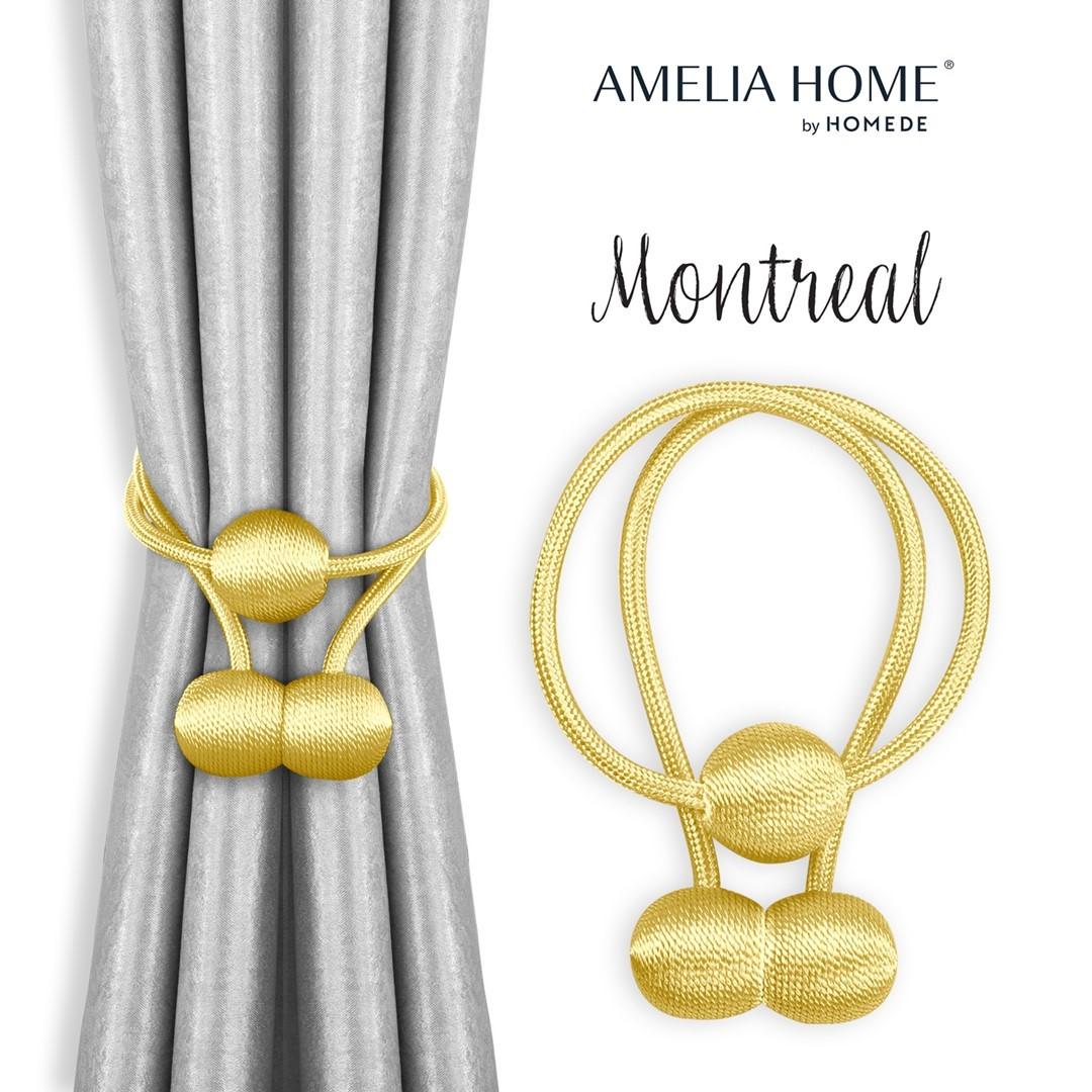 Gardinholdere med magnet - Amelia Home Montreal, gul (2 stk) billede