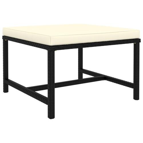 Haveloungesæt 9 dele med hynder polyrattan sort