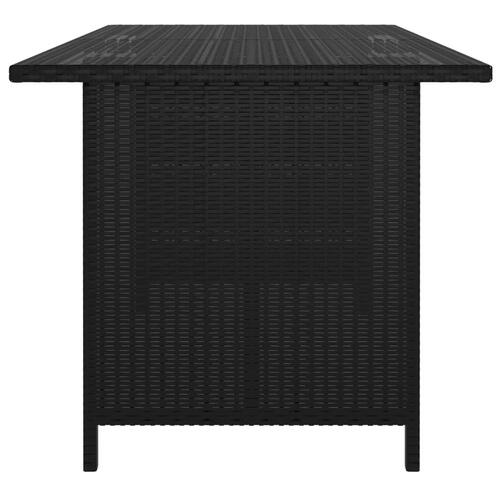 Haveloungesæt 10 dele med hynder polyrattan sort