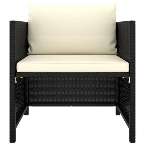 Loungesæt til haven 8 dele med hynder polyrattan sort