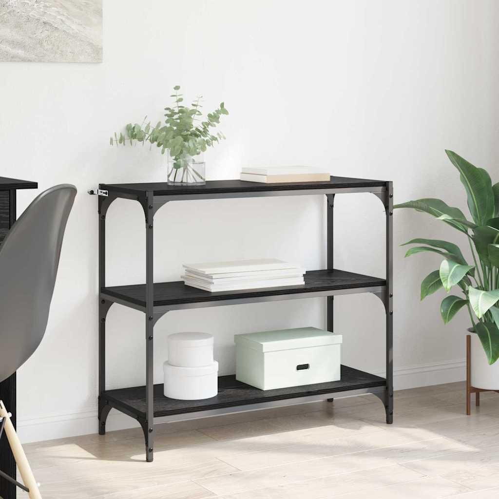 Bogskab Sort eg 80 x 33 x 70,5 cm Ingeniørt træ og jern billede