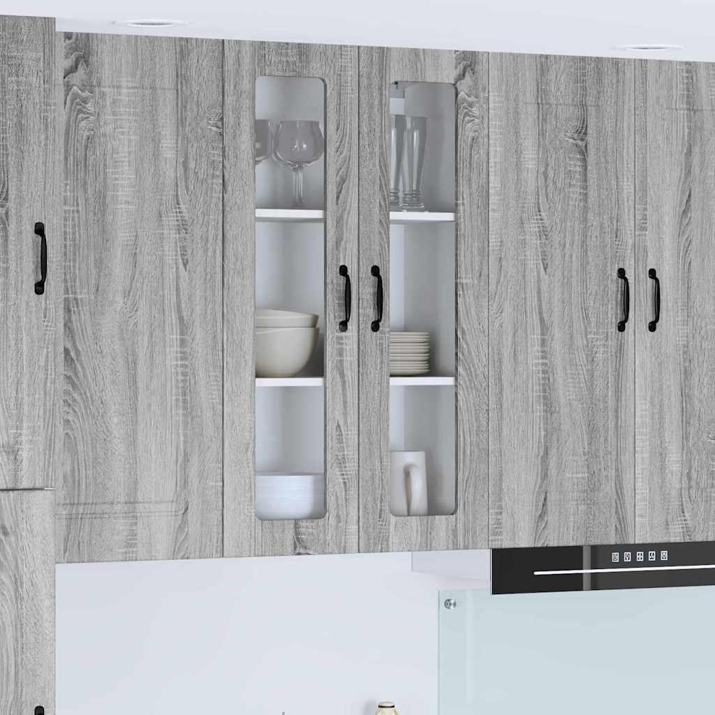 Vægskab til køkken med hylde Grå sonoma-eg 60 x 31 x 100 cm billede