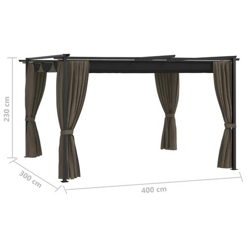 Pavillon 4x3 m gråbrun
