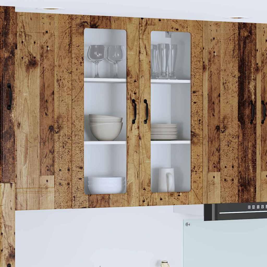 Vægskab til køkken Gammelt træ 80 x 31 x 100 cm Konstrueret træ billede