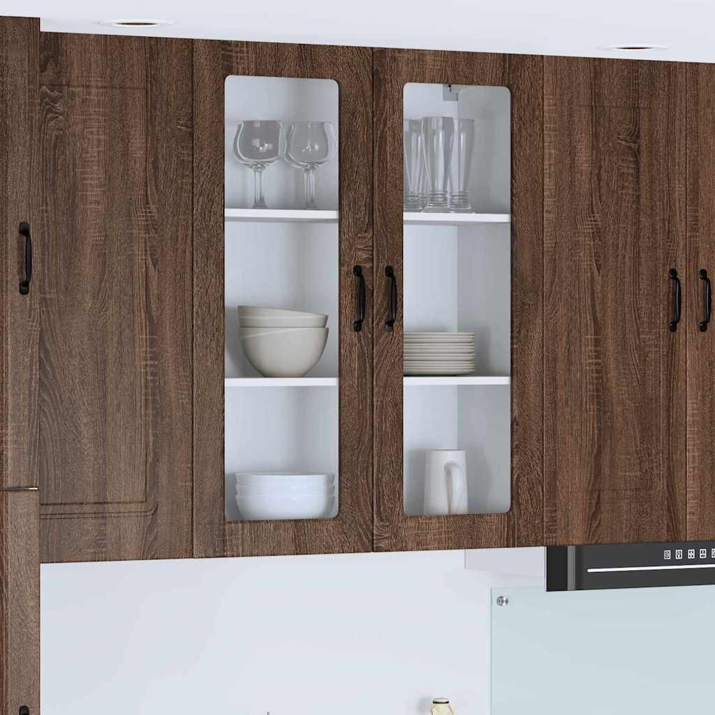 Vægskab til køkken Brun eg 80 x 31 x 100 cm Konstrueret træ billede