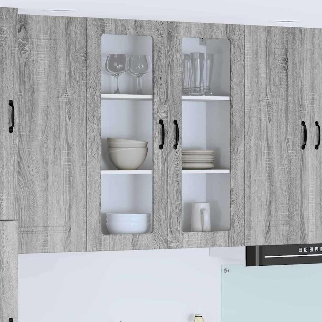 Vægskab til køkken med hylde Grå sonoma-eg 80 x 31 x 100 cm billede