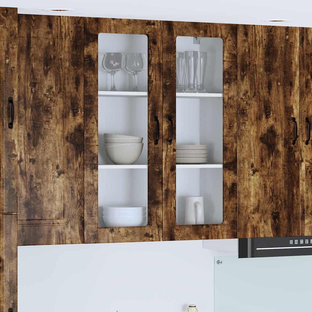 Vægskab til køkken Røget eg 80 x 31 x 100 cm Konstrueret træ billede